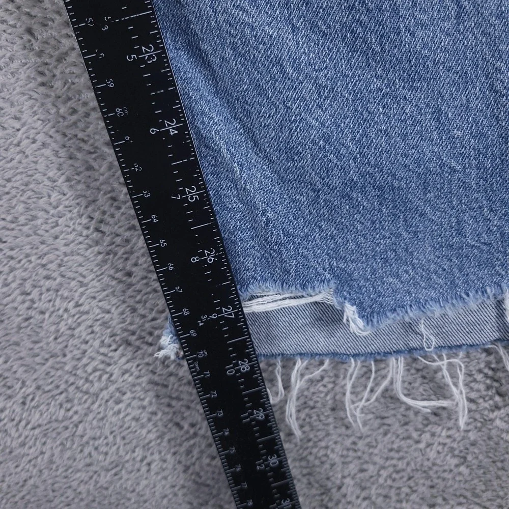American Eagle Jeans Womens 2 Blue Curvy Stovepipe High Rise Straight Frayed Hem